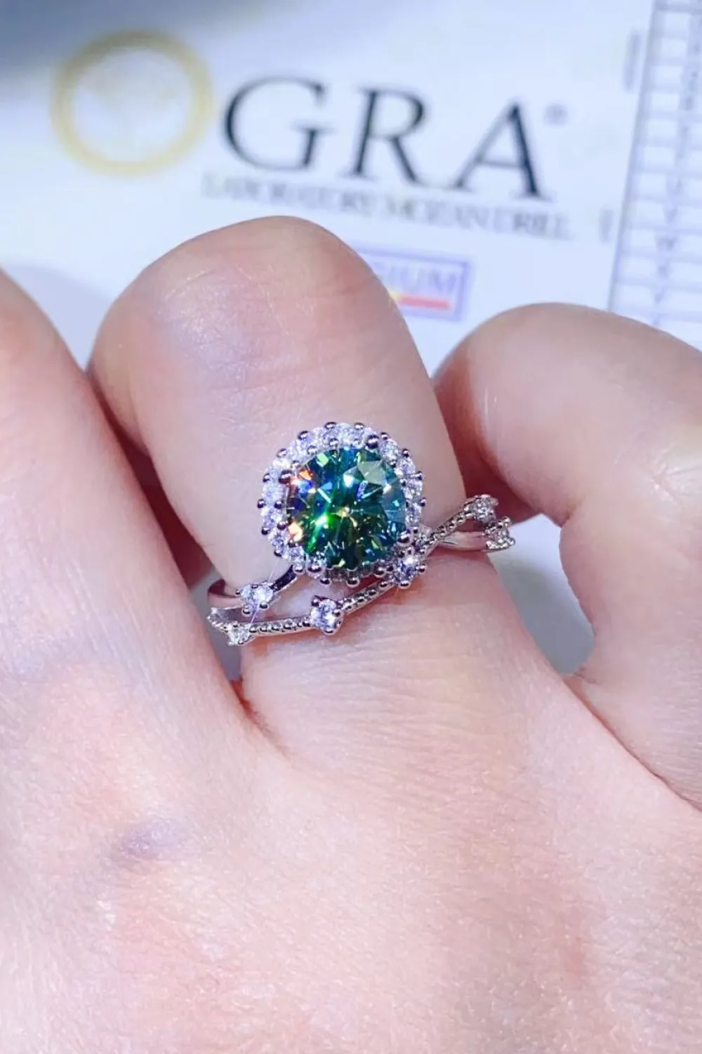 1 Carat Moissanite Platinum-Plated Ring, image 5