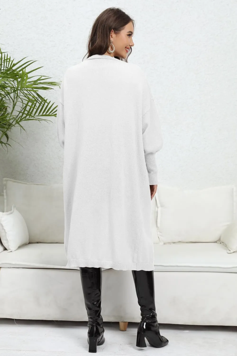 Open Front Dropped Shoulder Cardigan, image 27