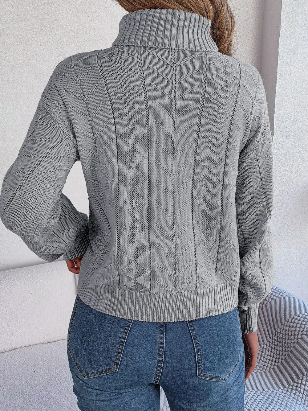 Cable-Knit Turtleneck Sweater, image 12