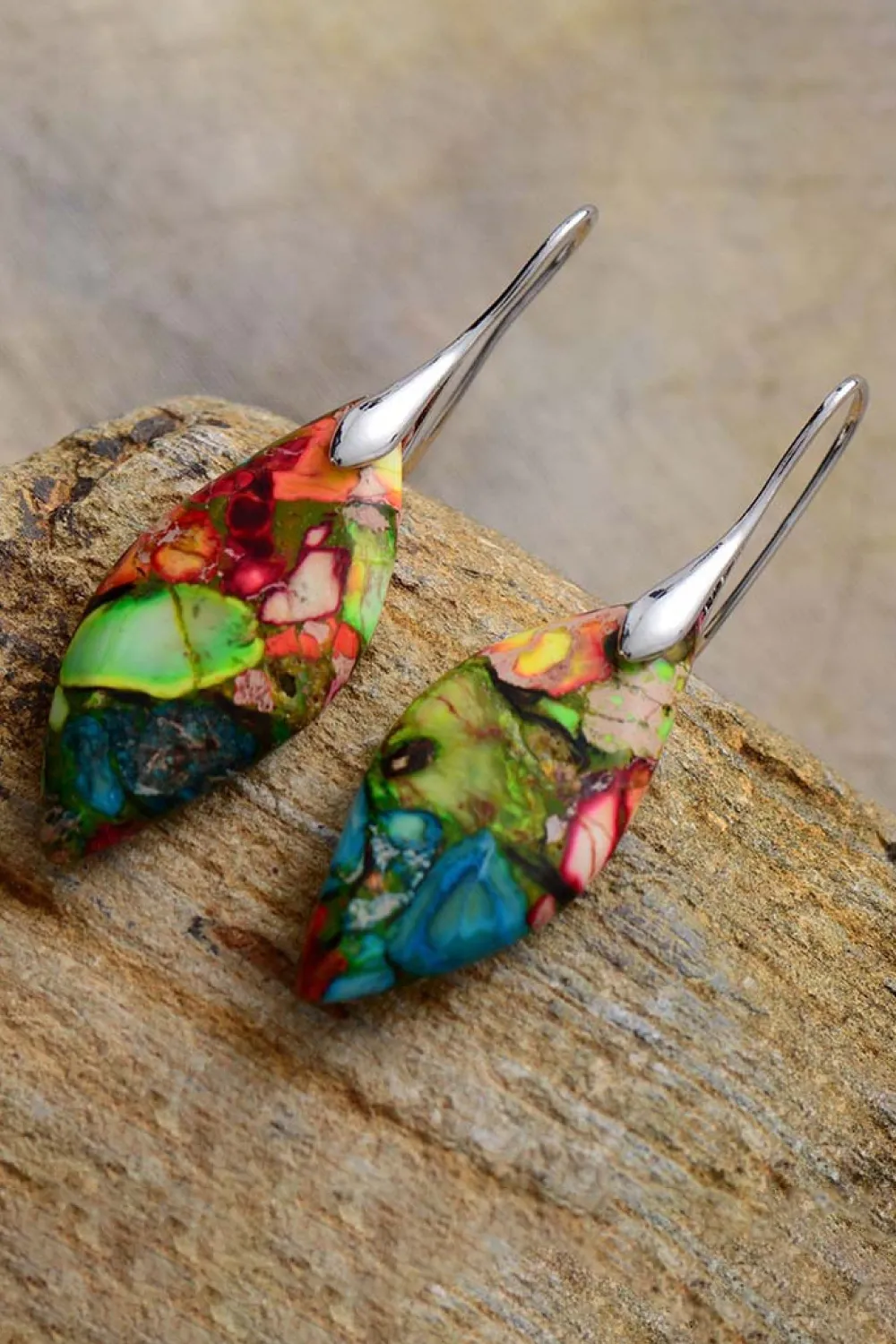 Handmade Natural Stone Dangle Earrings, image 3