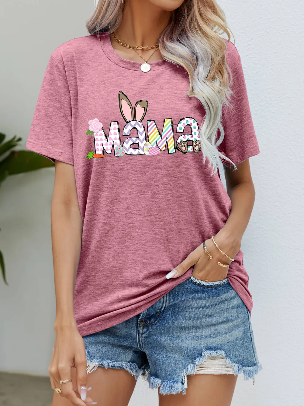 Easter MAMA Graphic Round Neck T-Shirt, image 13