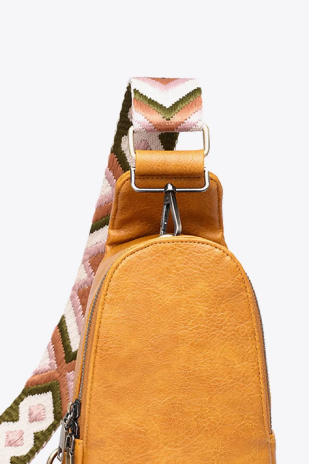 Random Pattern Adjustable Strap PU Leather Sling Bag, image 8