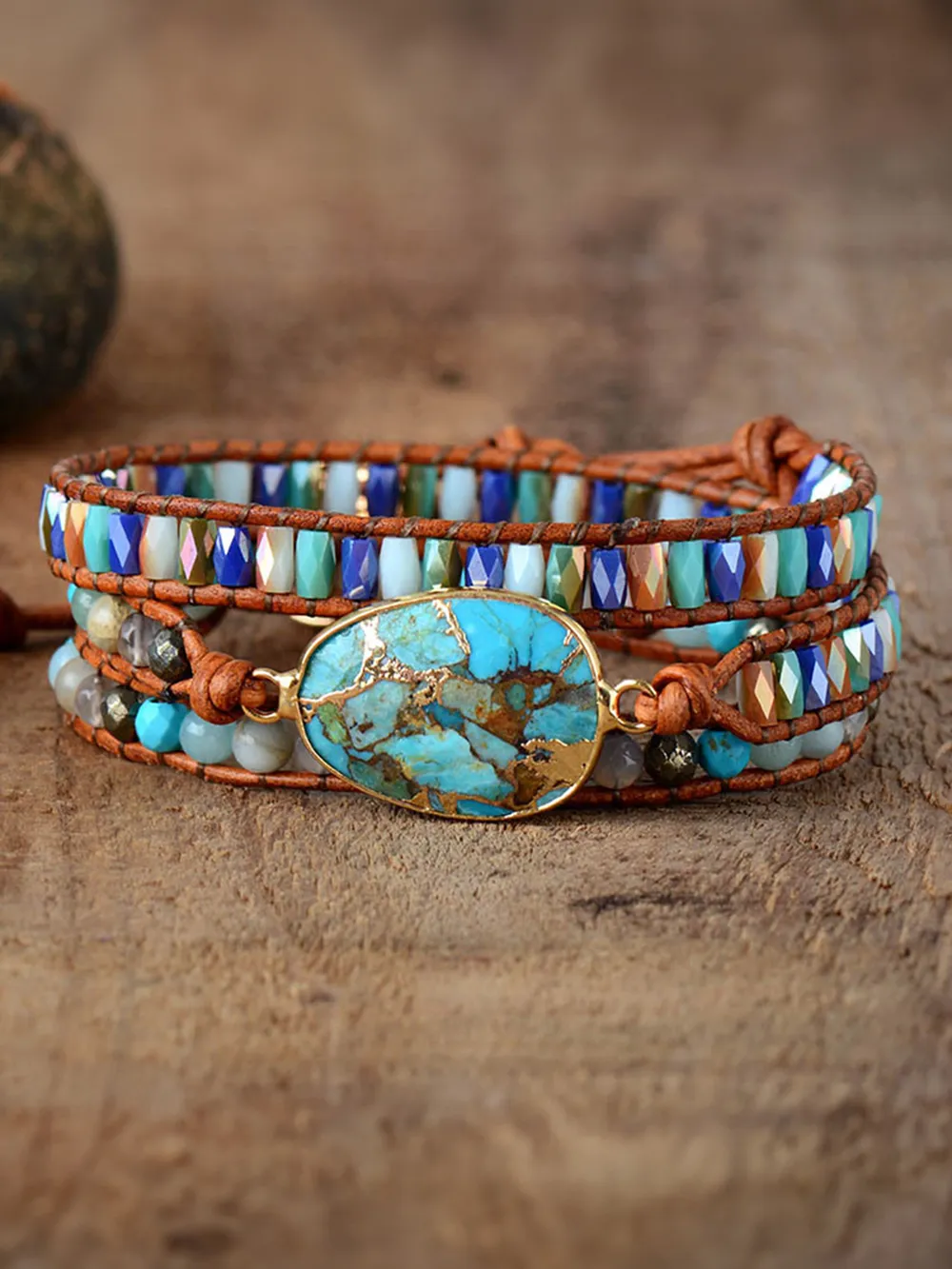 Triple-Layer Natural Stone Bracelet, image 2