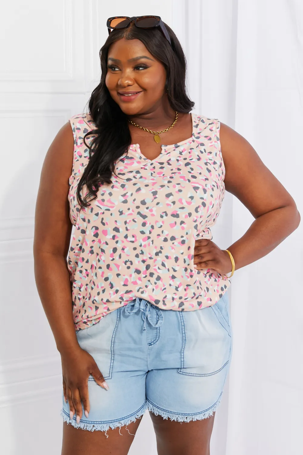 Full Size Printed Sleeveless Top, image 9