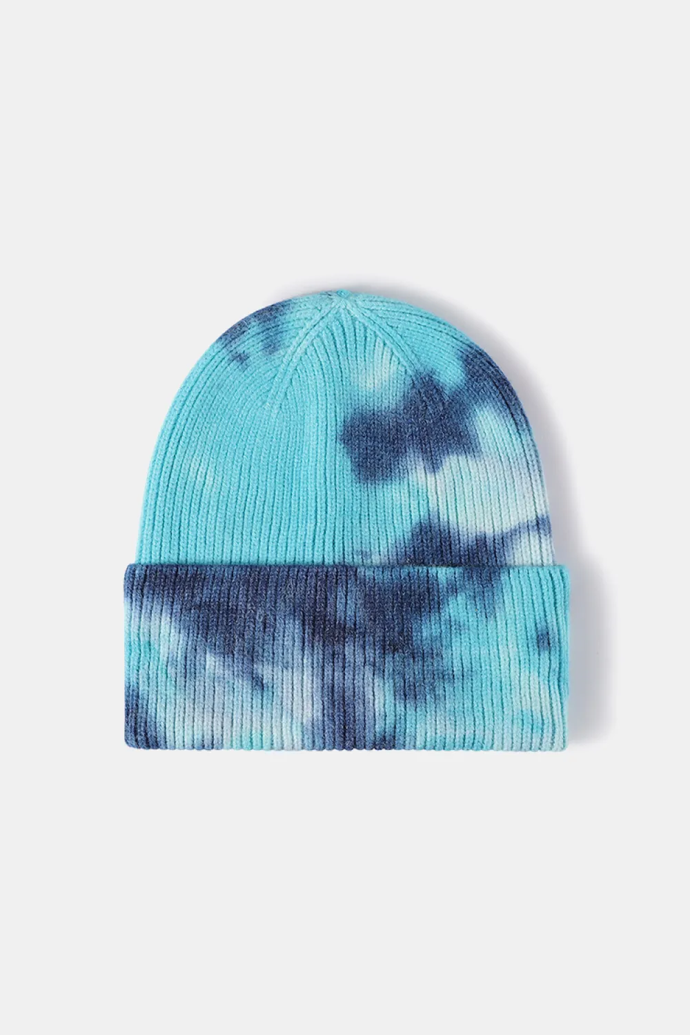 Tie-Dye Cuffed Rib-Knit Beanie Hat, image 20