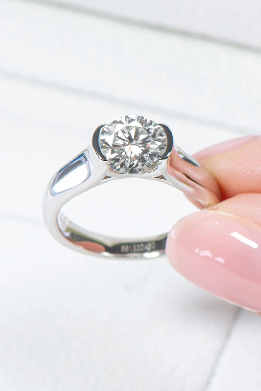 Looking Good 2 Carat Moissanite Platinum-Plated Ring, image 2
