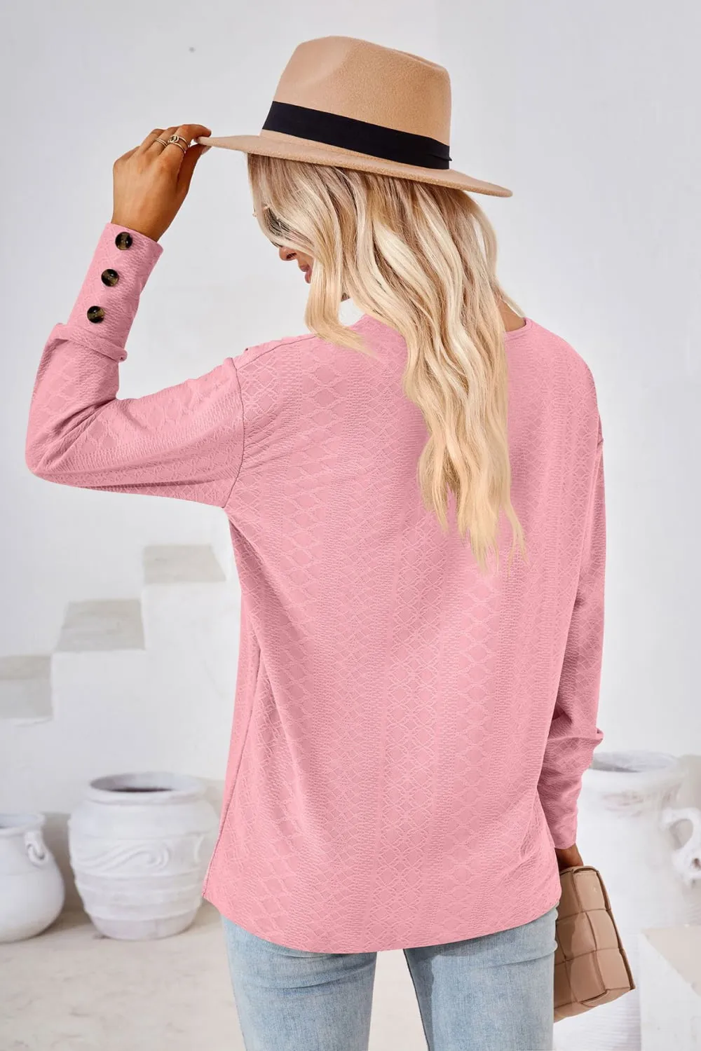 V-Neck Long Sleeve Blouse, image 13