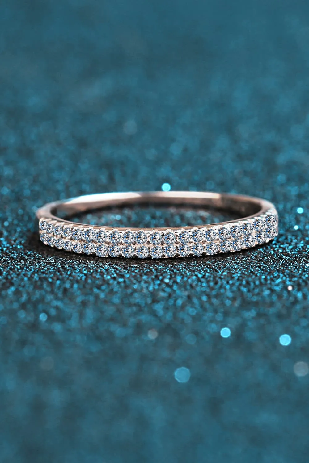 Moissanite 925 Sterling Silver Half-Eternity Ring, image 6