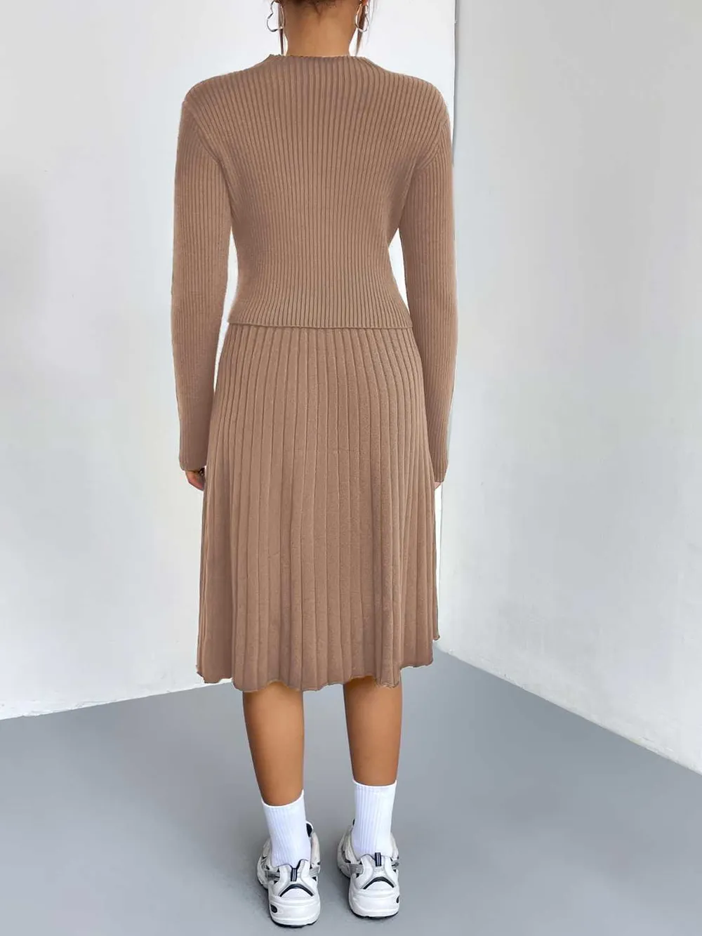 Rib-Knit Sweater and Skirt Set, image 9