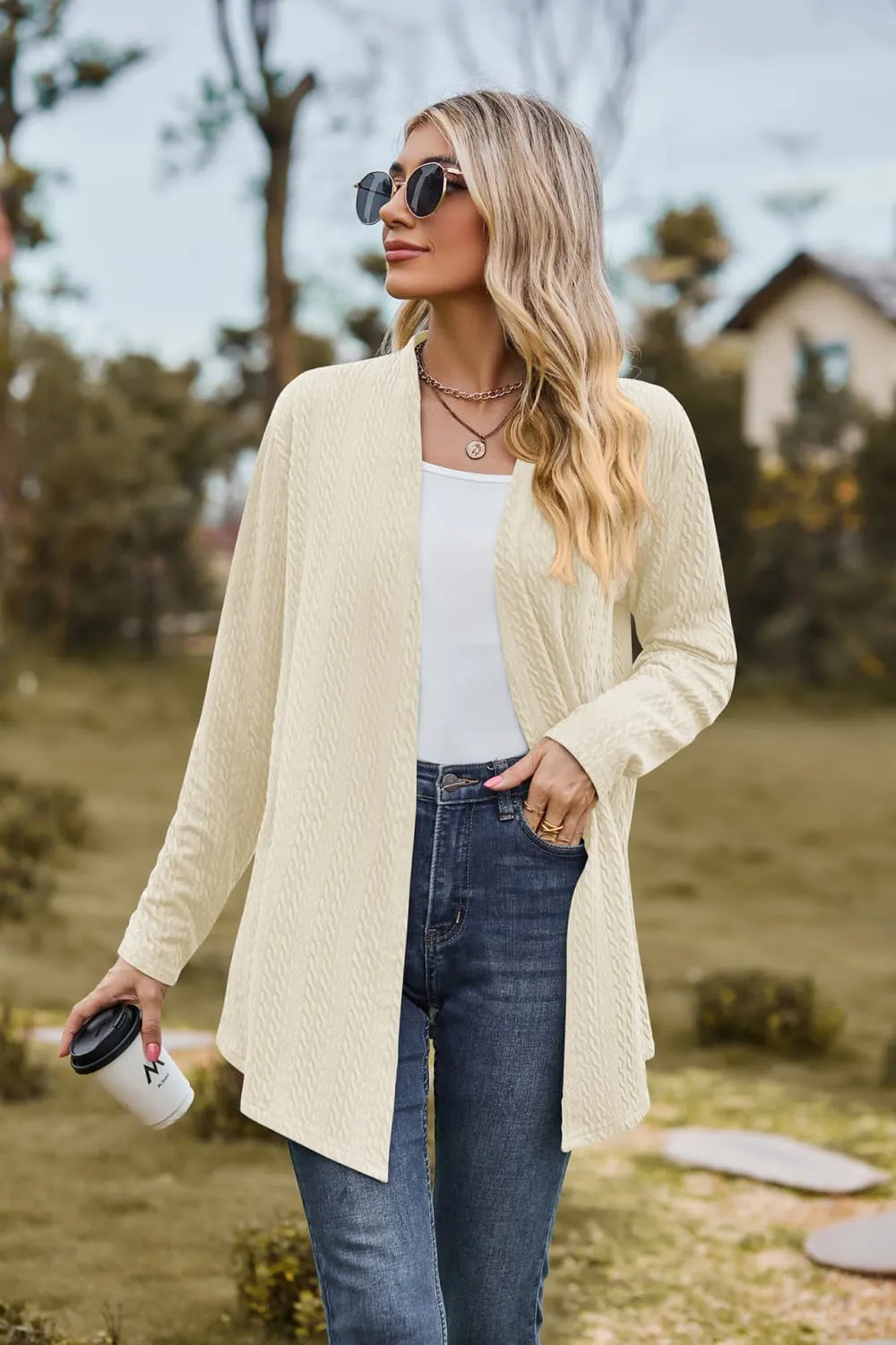 Open Front Long Sleeve Cardigan, image 2