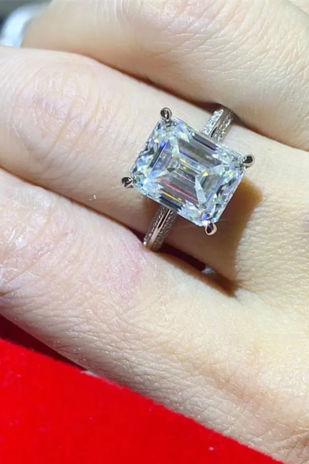 5 Carat Moissanite Platinum-Plated Ring, image 4