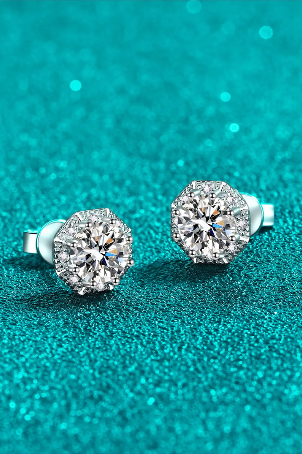 2 Carat Moissanite 925 Sterling Silver Stud Earrings, image 5