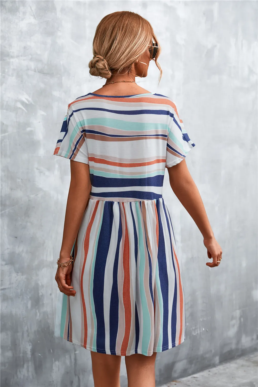 Striped Round Neck Dress, image 13