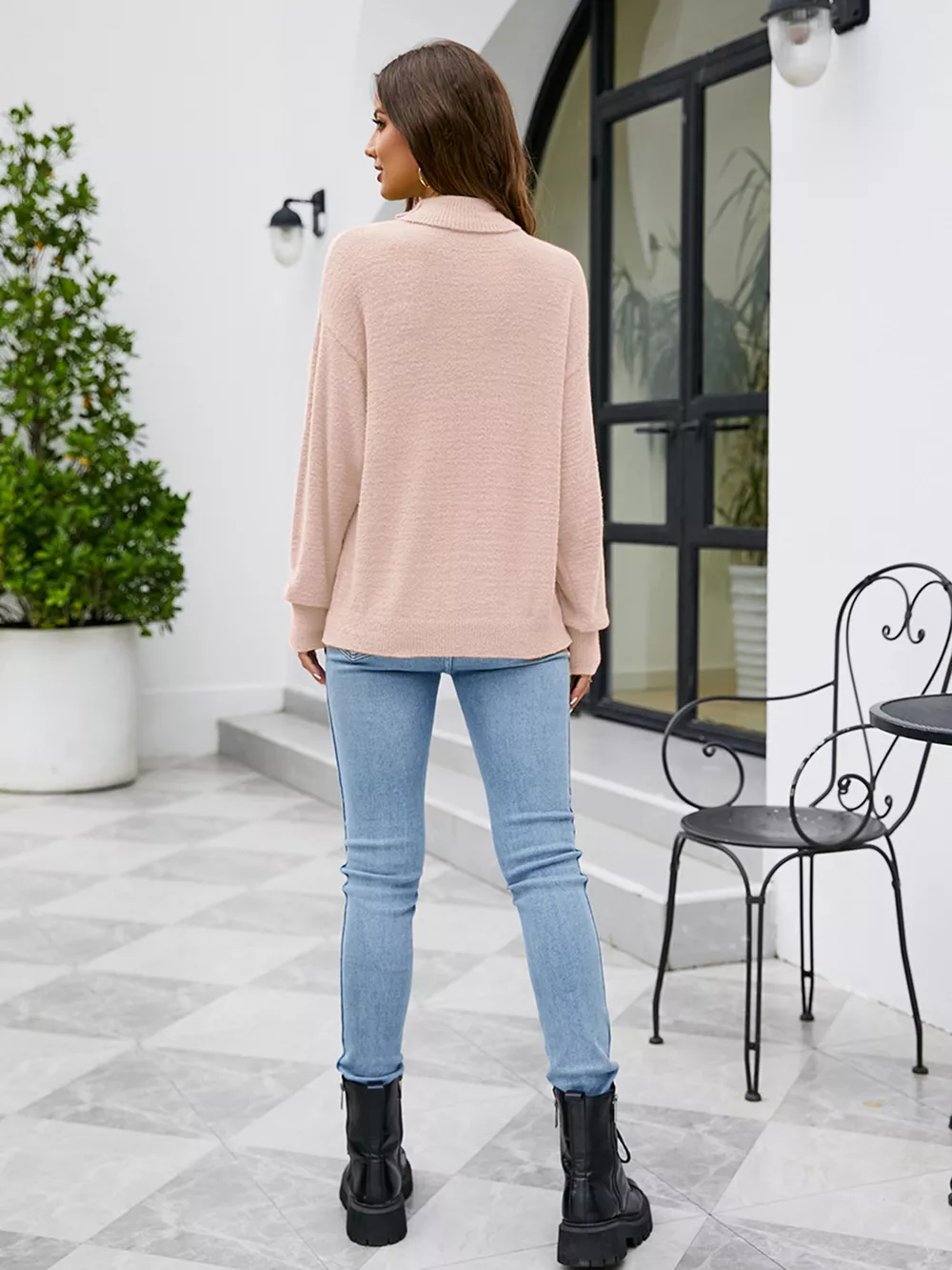 Turtleneck Dropped Shoulder Sweater, image 3