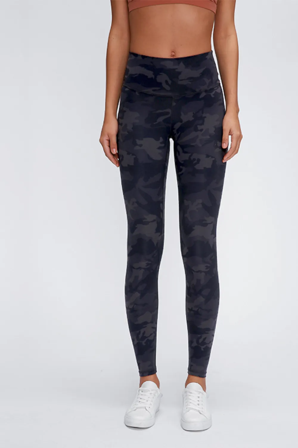 Wide Seamless Band Waist Sports Leggings, image 9