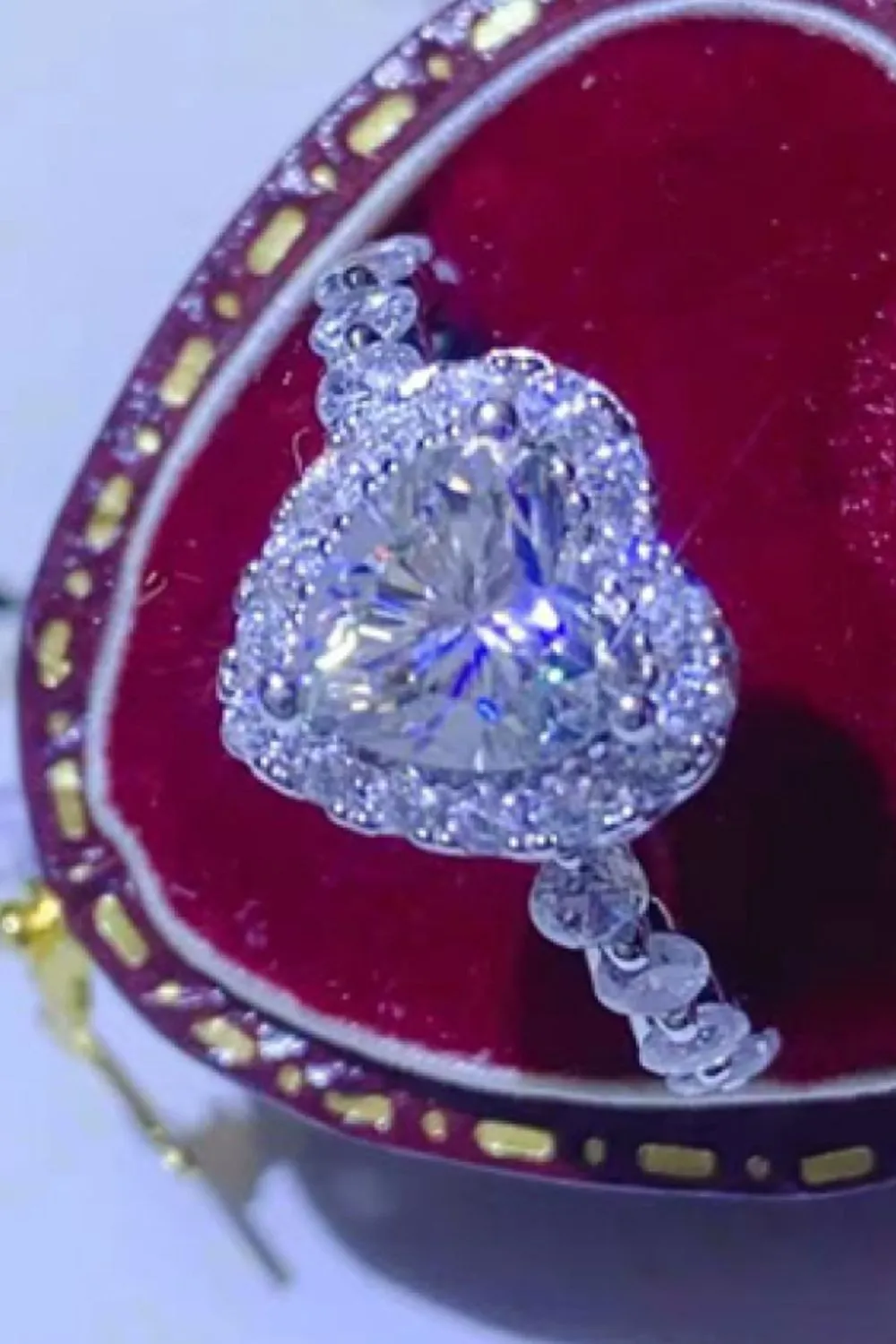 1 Carat Moissanite Heart Ring, image 4