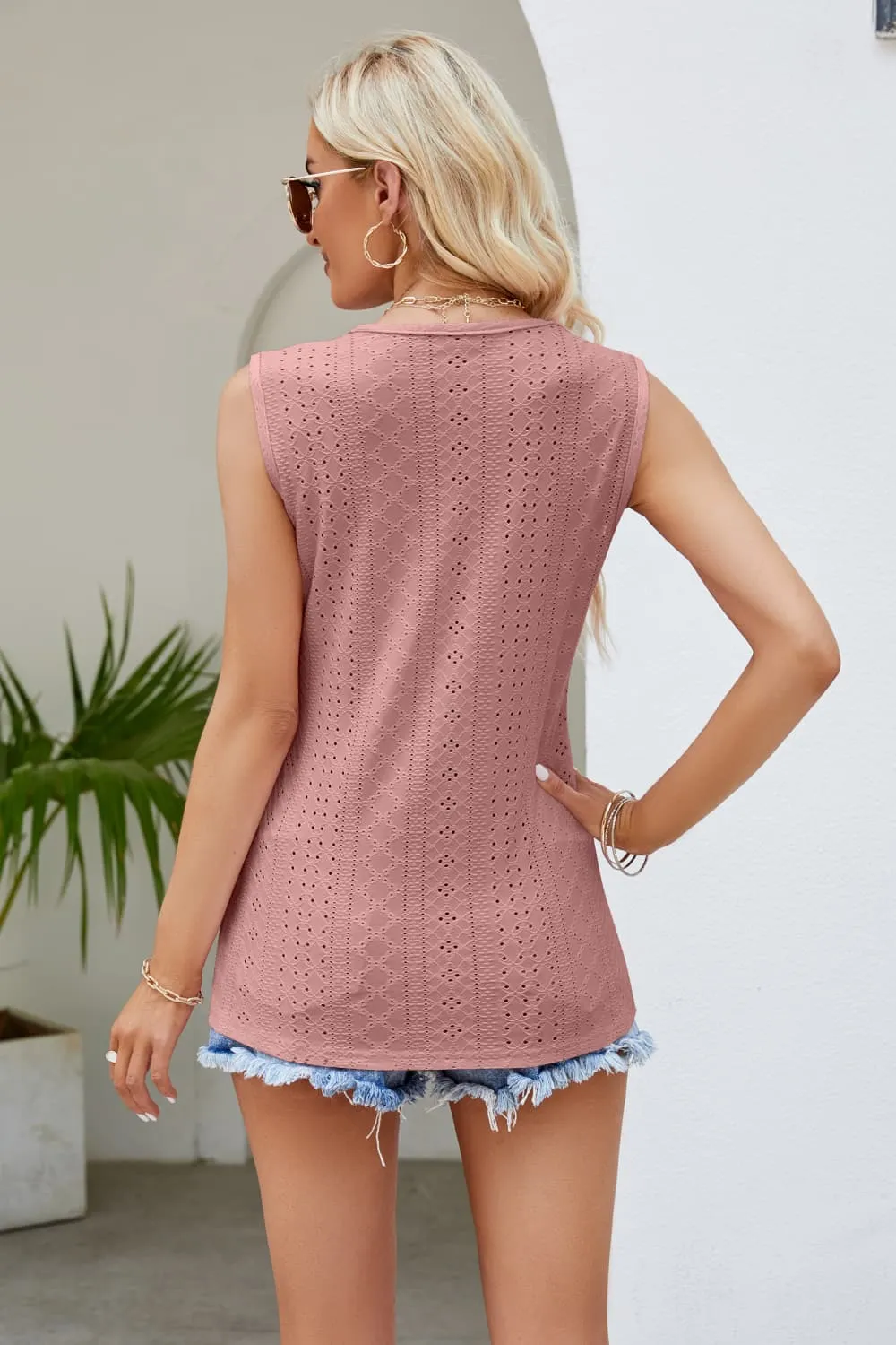 Spliced Lace V-Neck Tank, image 13