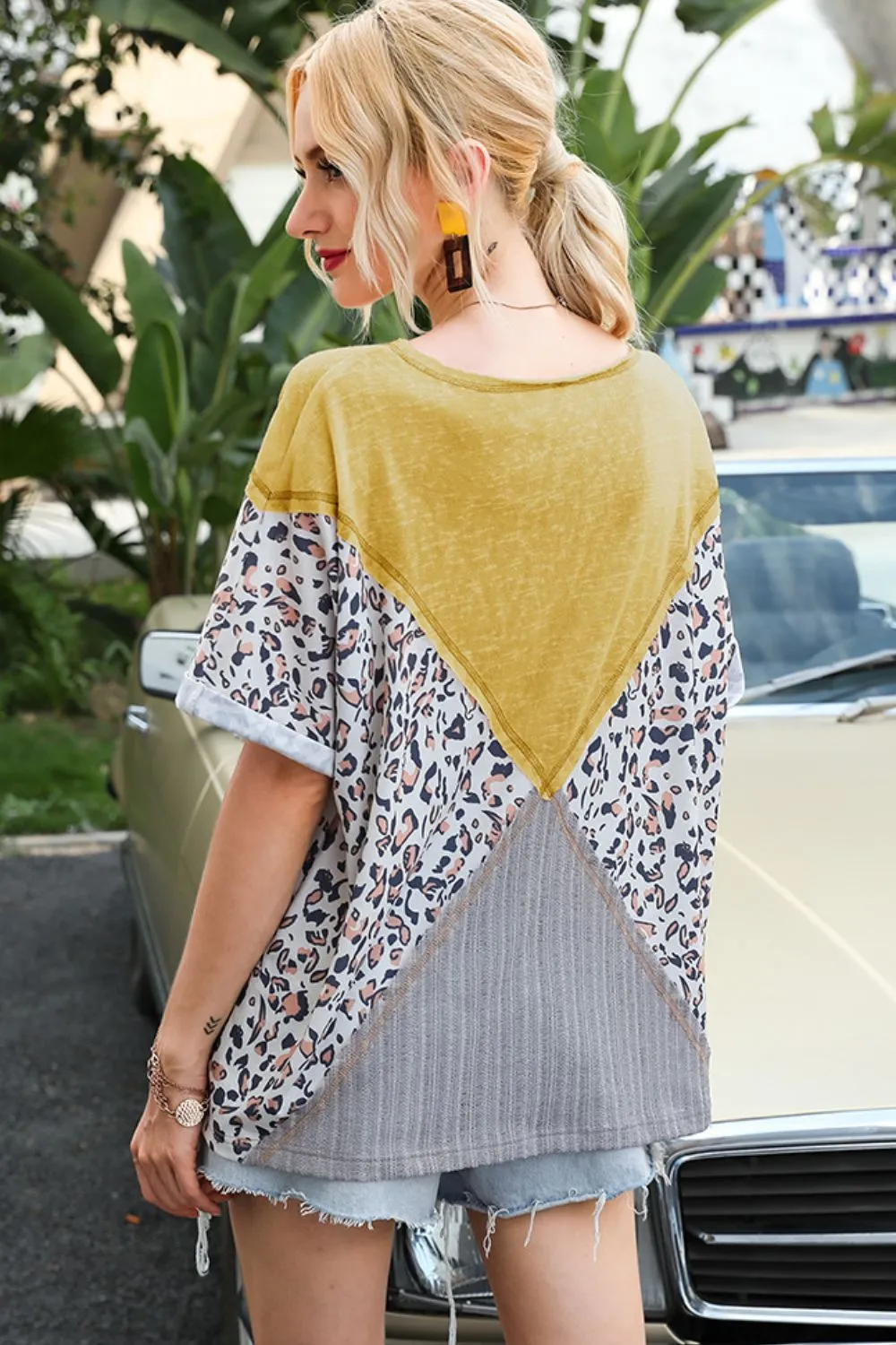 Printed Round Neck Short Sleeve Tee, image 2