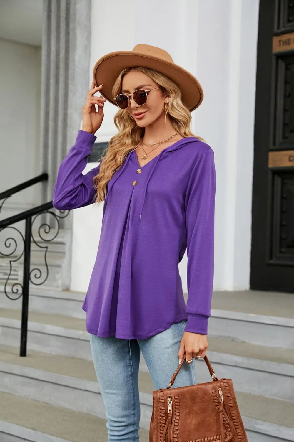 Long Sleeve Hooded Blouse, image 4