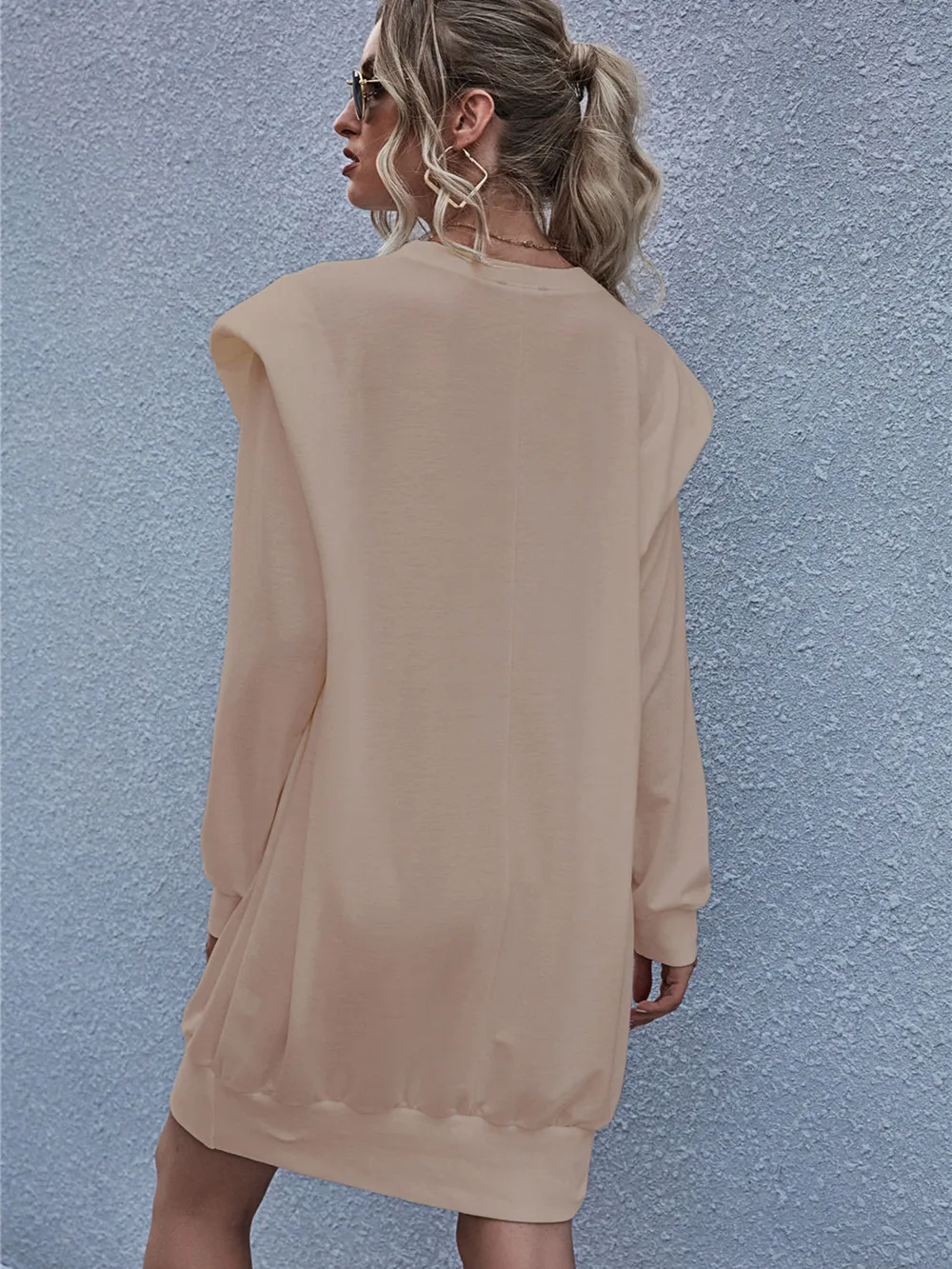 Round Neck Long Sleeve Mini Dress, image 6