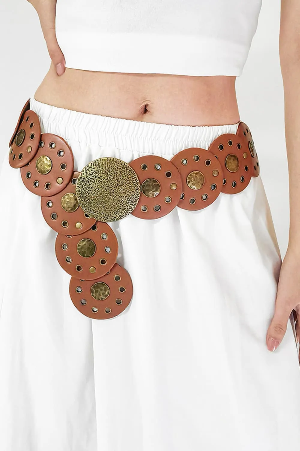 Round Shape PU Leather Belt, image 11