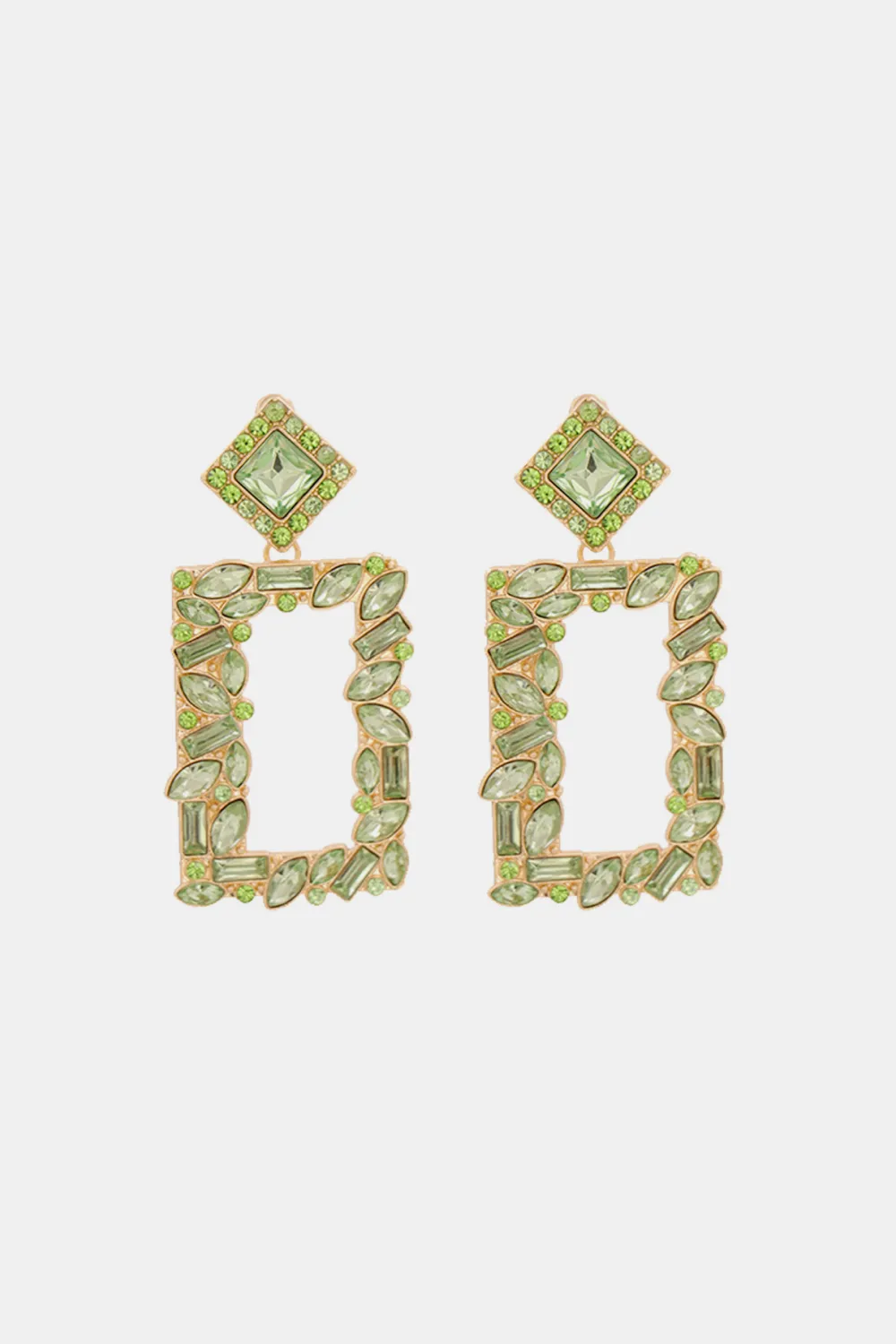 Square Shape Glass Stone Dangle Earrings, image 16