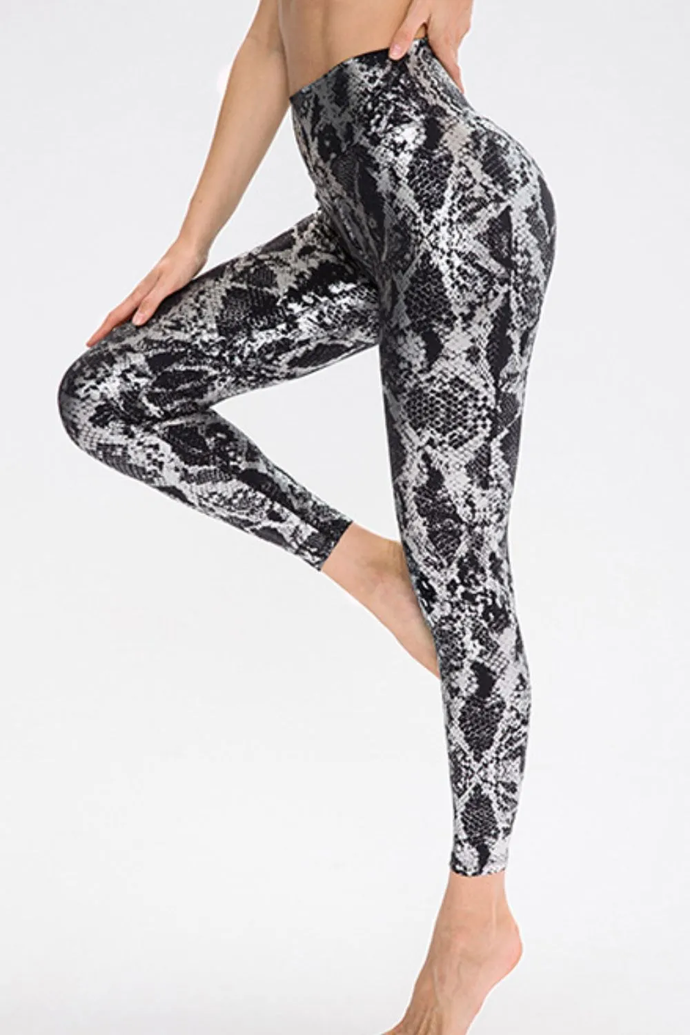 Animal Print Slim Fit Wide Waistband Long Sports Pants, image 8