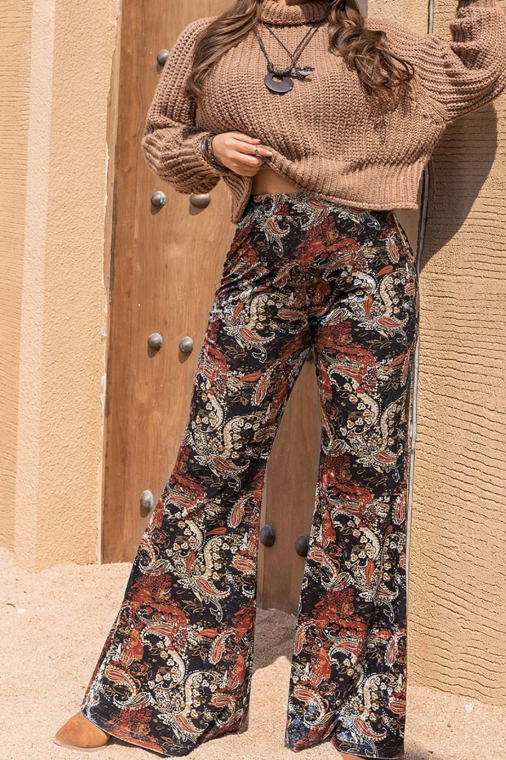 Plus Size Printed Wide Leg Long Pants, image 3