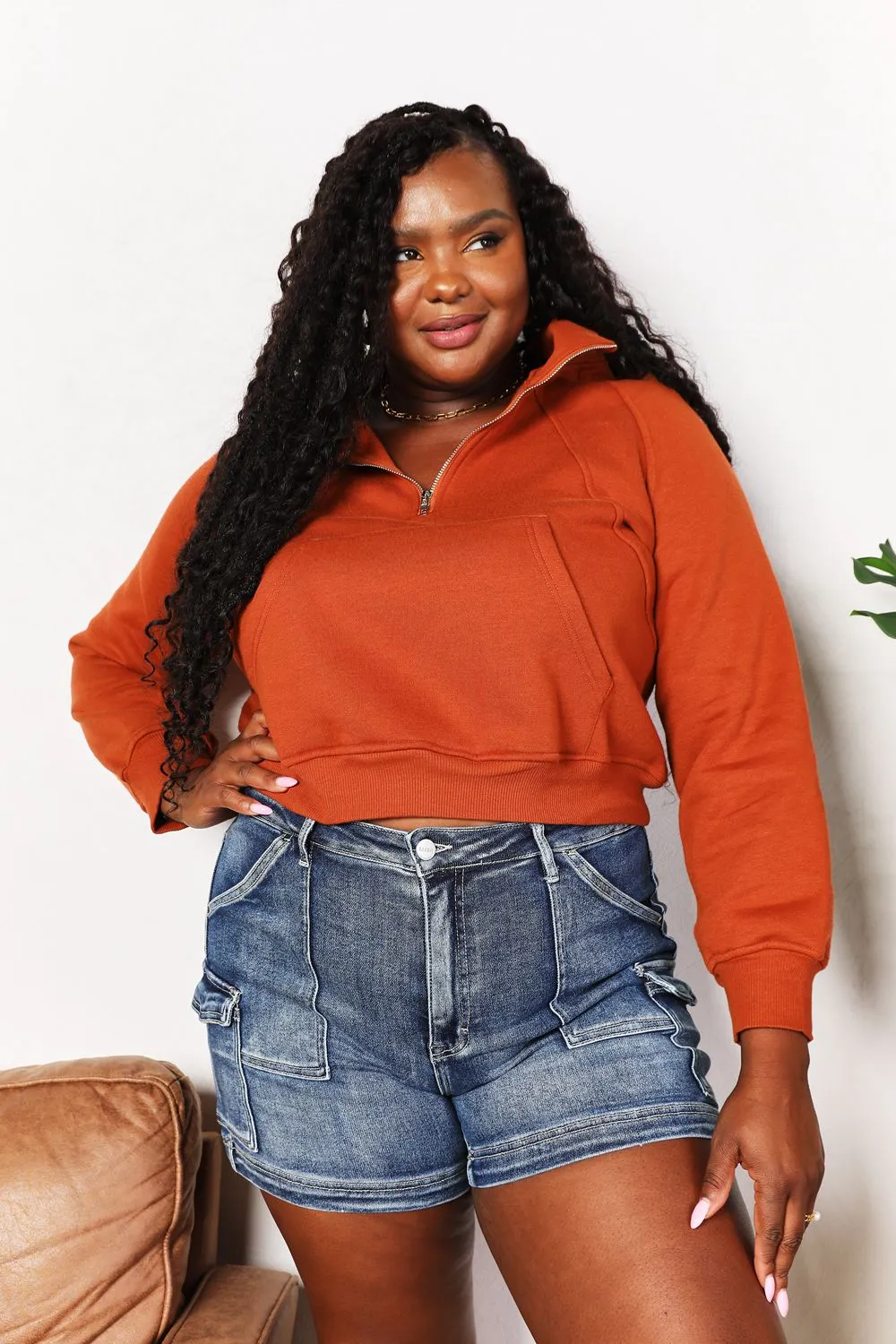 Half-Zip Long Sleeve Hoodie, image 8