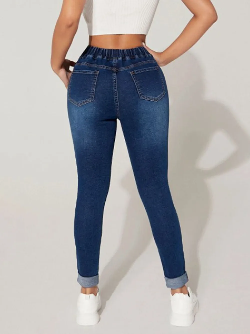 Drawstring Cropped Jeans, image 2