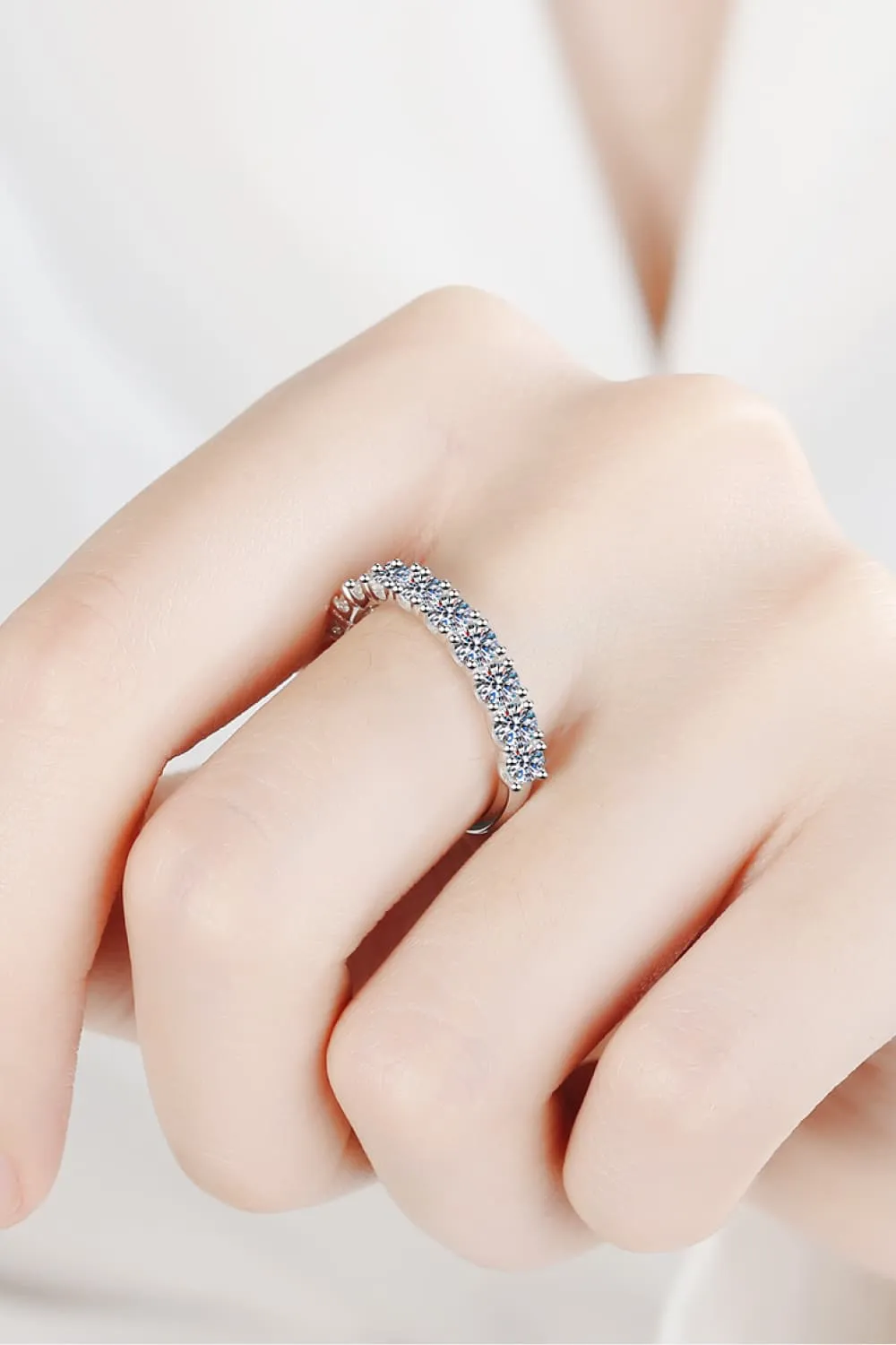 1 Carat Moissanite Half-Eternity Ring, image 3