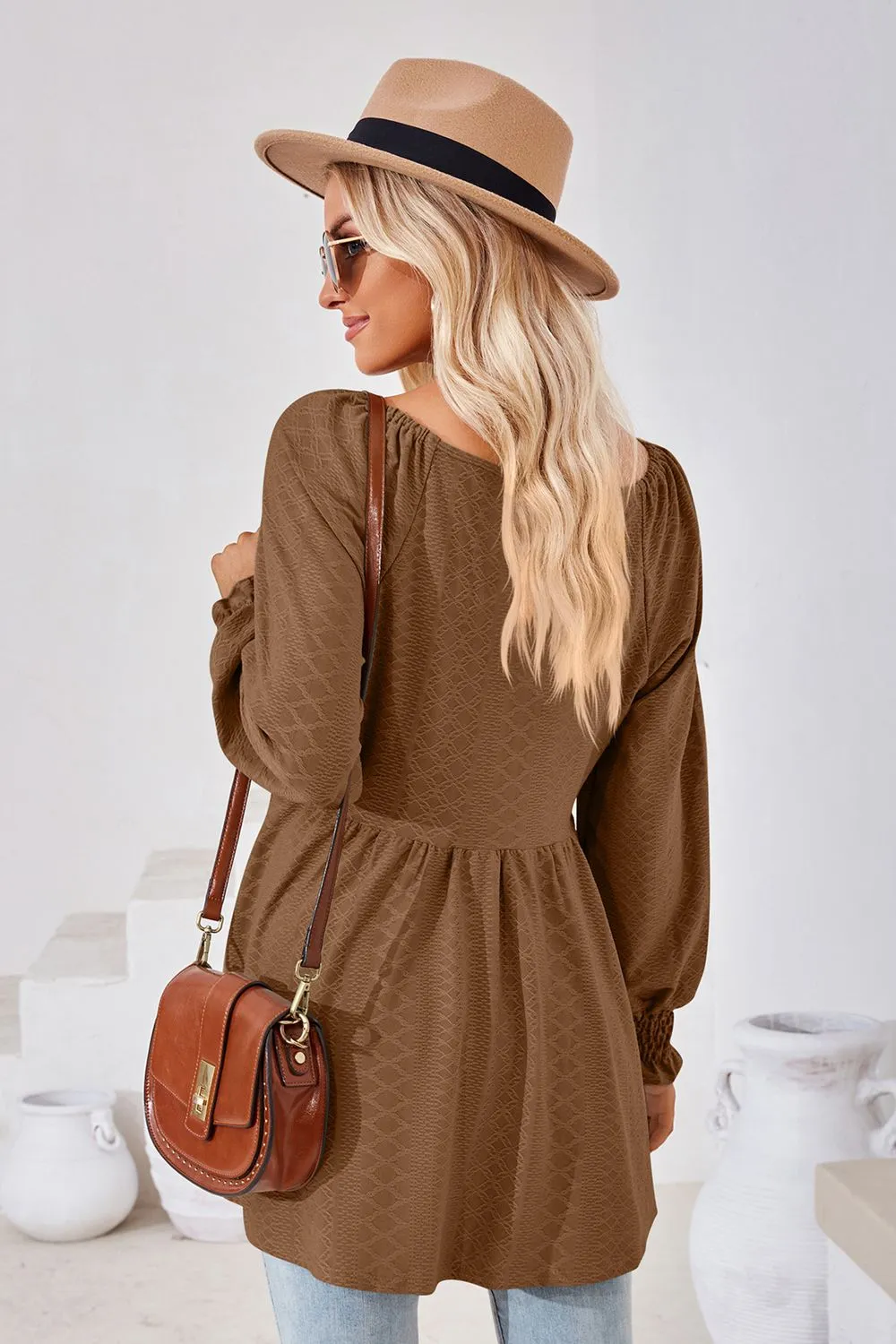 V-Neck Lantern Sleeve Blouse, image 16
