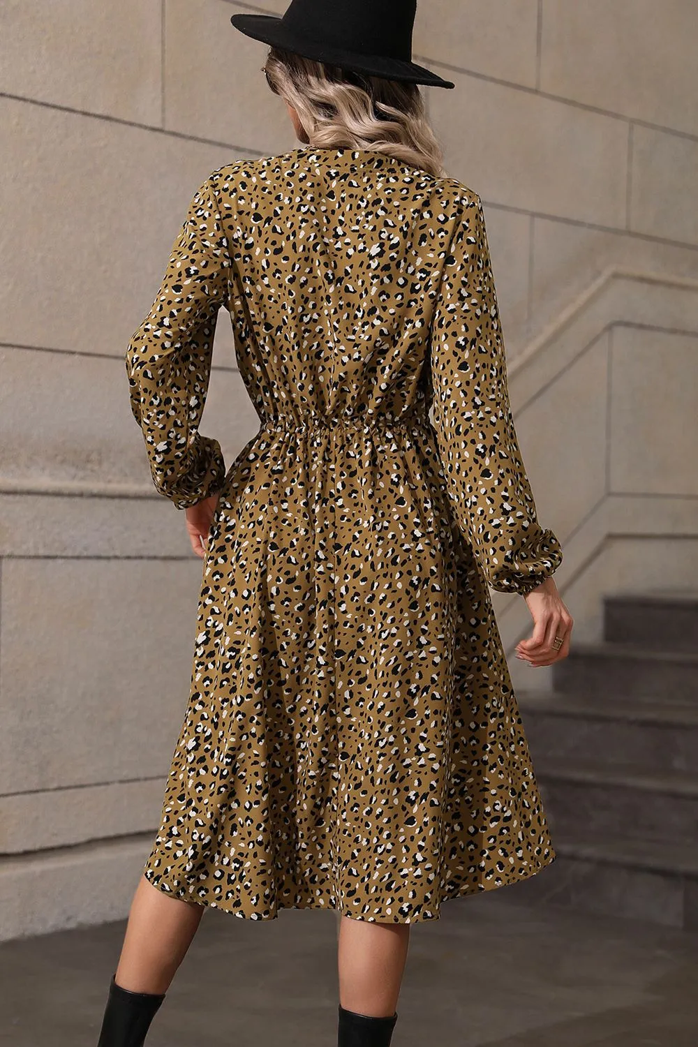 Printed Long Sleeve Midi Dress, image 5