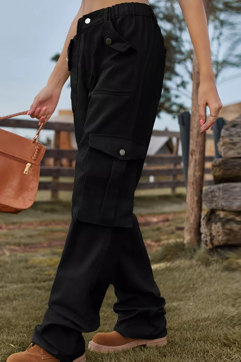 Loose Fit Long Jeans with Pockets, image 9