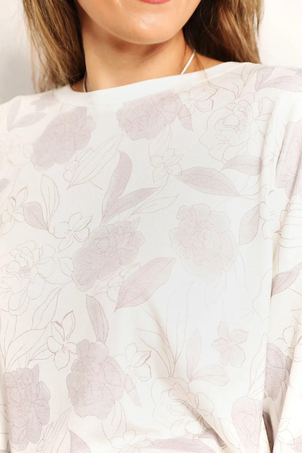 Floral Long Sleeve Top and Shorts Loungewear Set, image 10