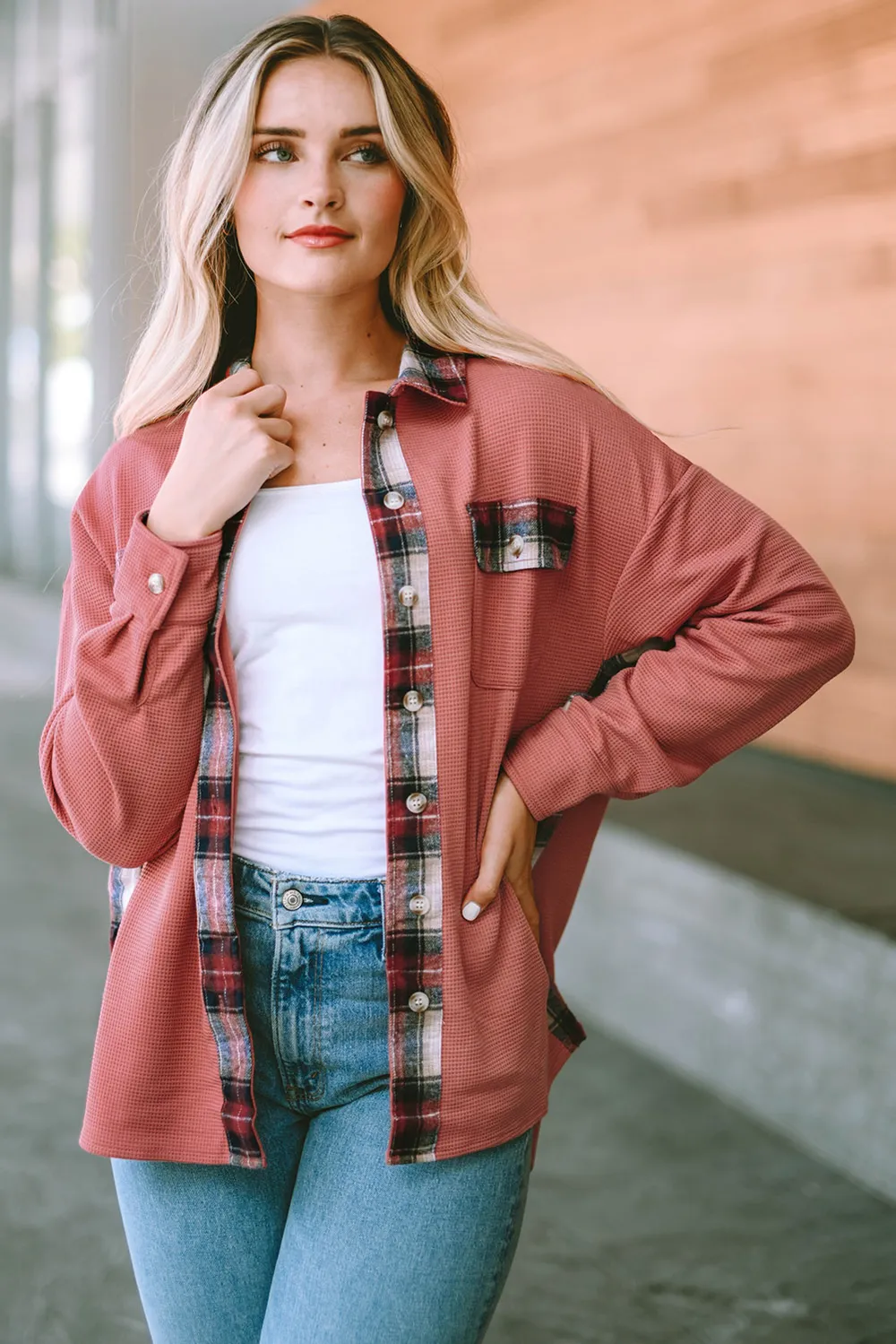 Plaid Button Down Collared Jacket, image 36