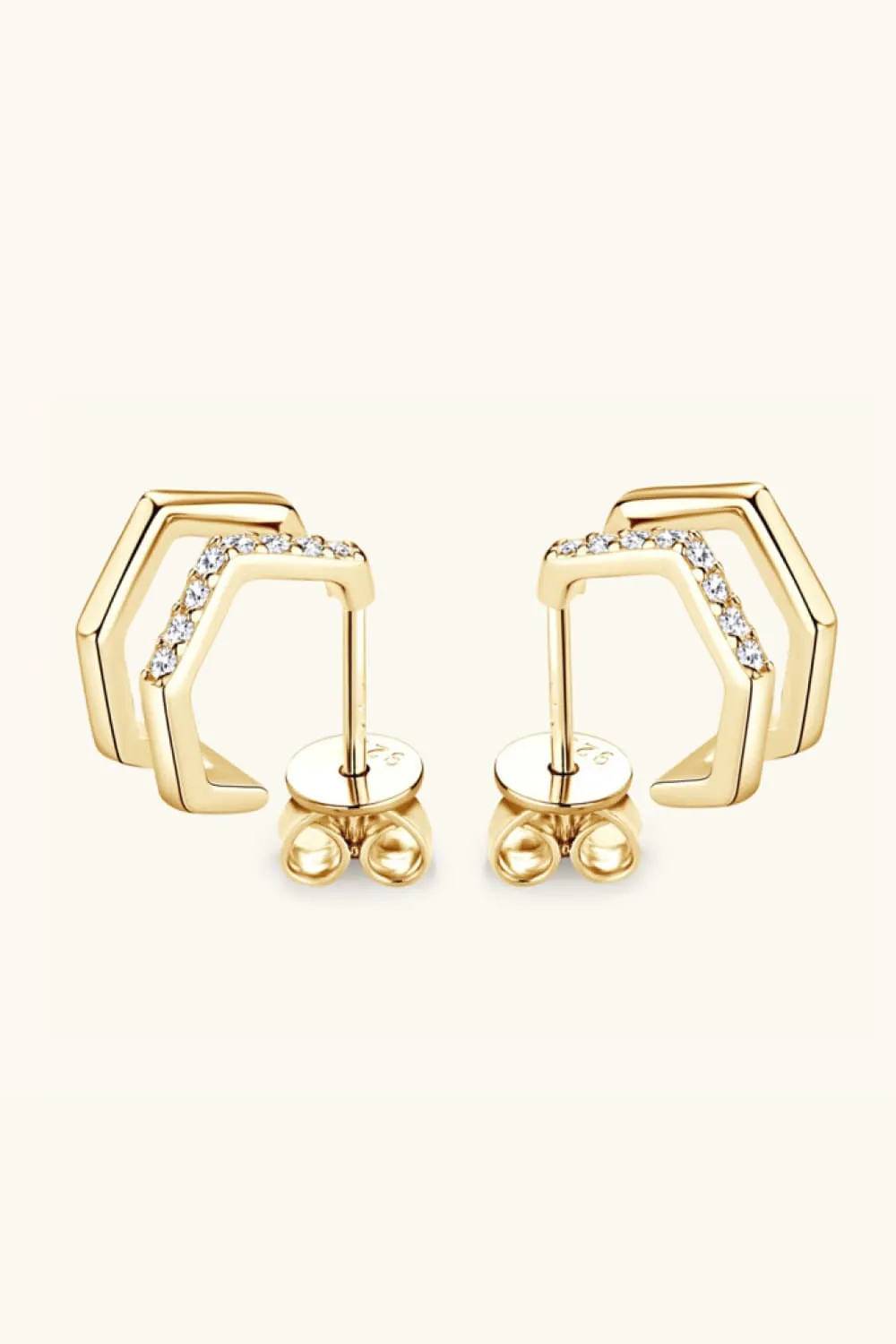 Moissanite 925 Sterling Silver Double-Layered Earrings, image 6