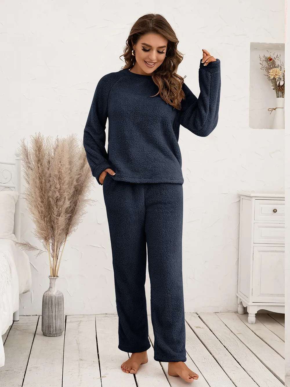 Teddy Long Sleeve Top and Pants Lounge Set, image 19