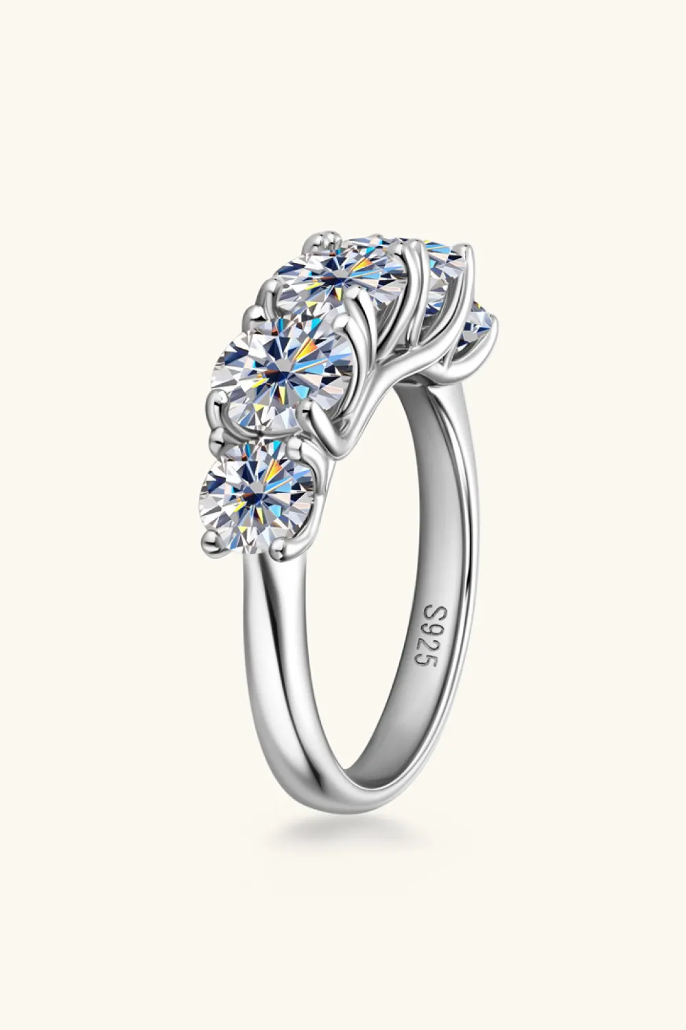 1 Carat Moissanite 925 Sterling Silver Half-Eternity Ring, image 5