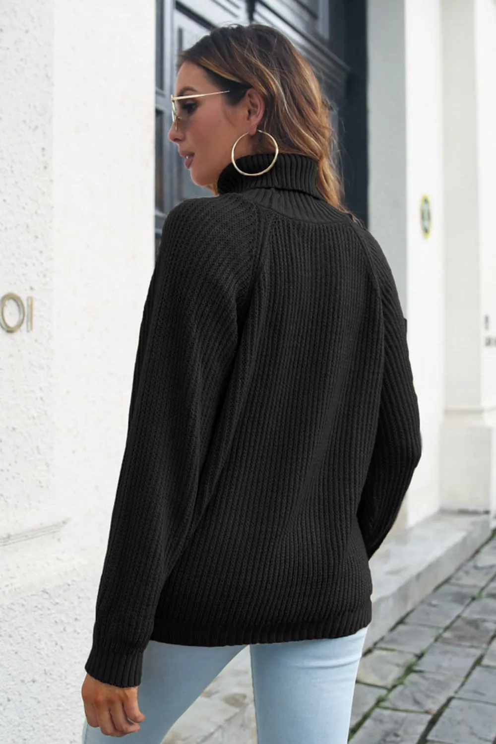 Turtleneck Rib-Knit Sweater, image 6