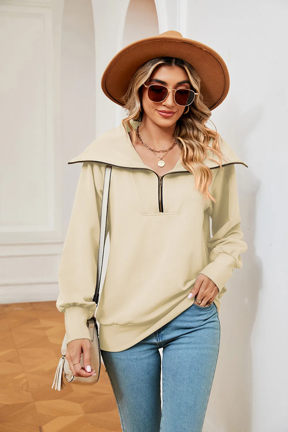 Half-Zip Collared Sweatshirt, image 21