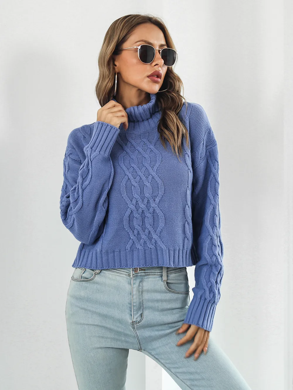 Turtleneck Dropped Shoulder Sweater, image 5