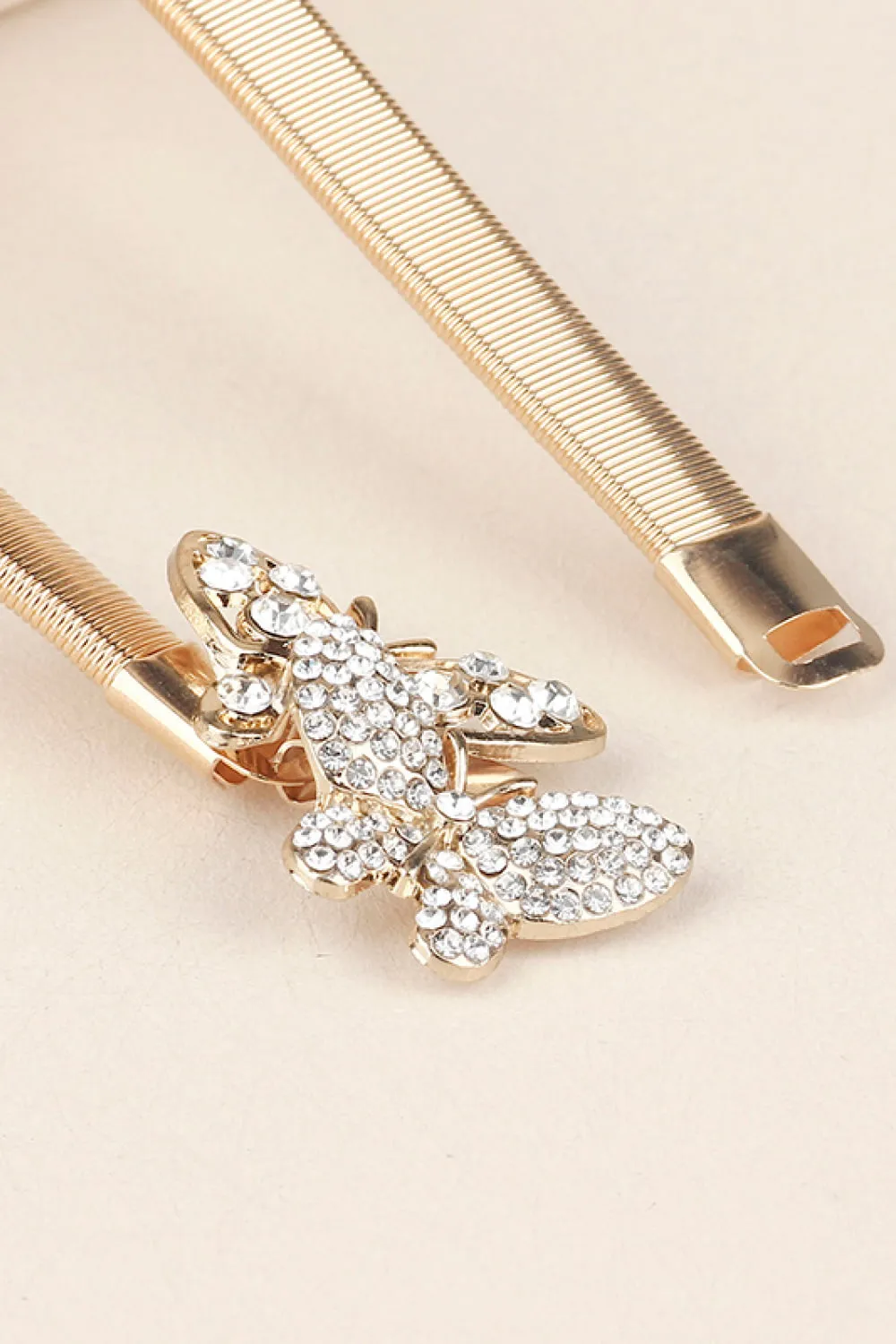 Rhinestone Butterfly Elastic Metal Belt, image 6