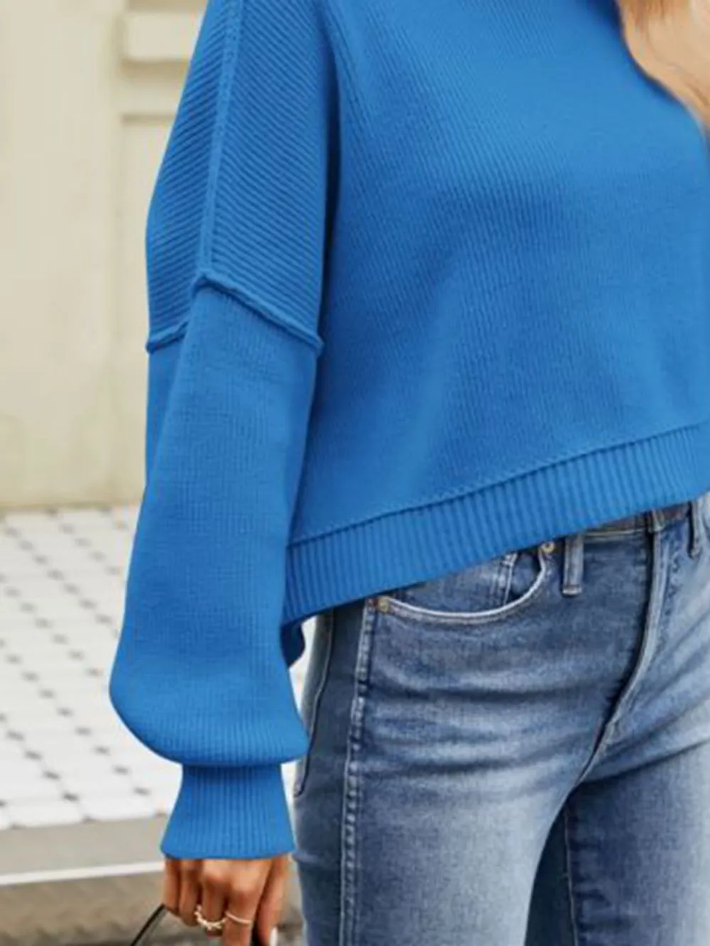 Round Neck Dropped Shoulder Sweater, image 14