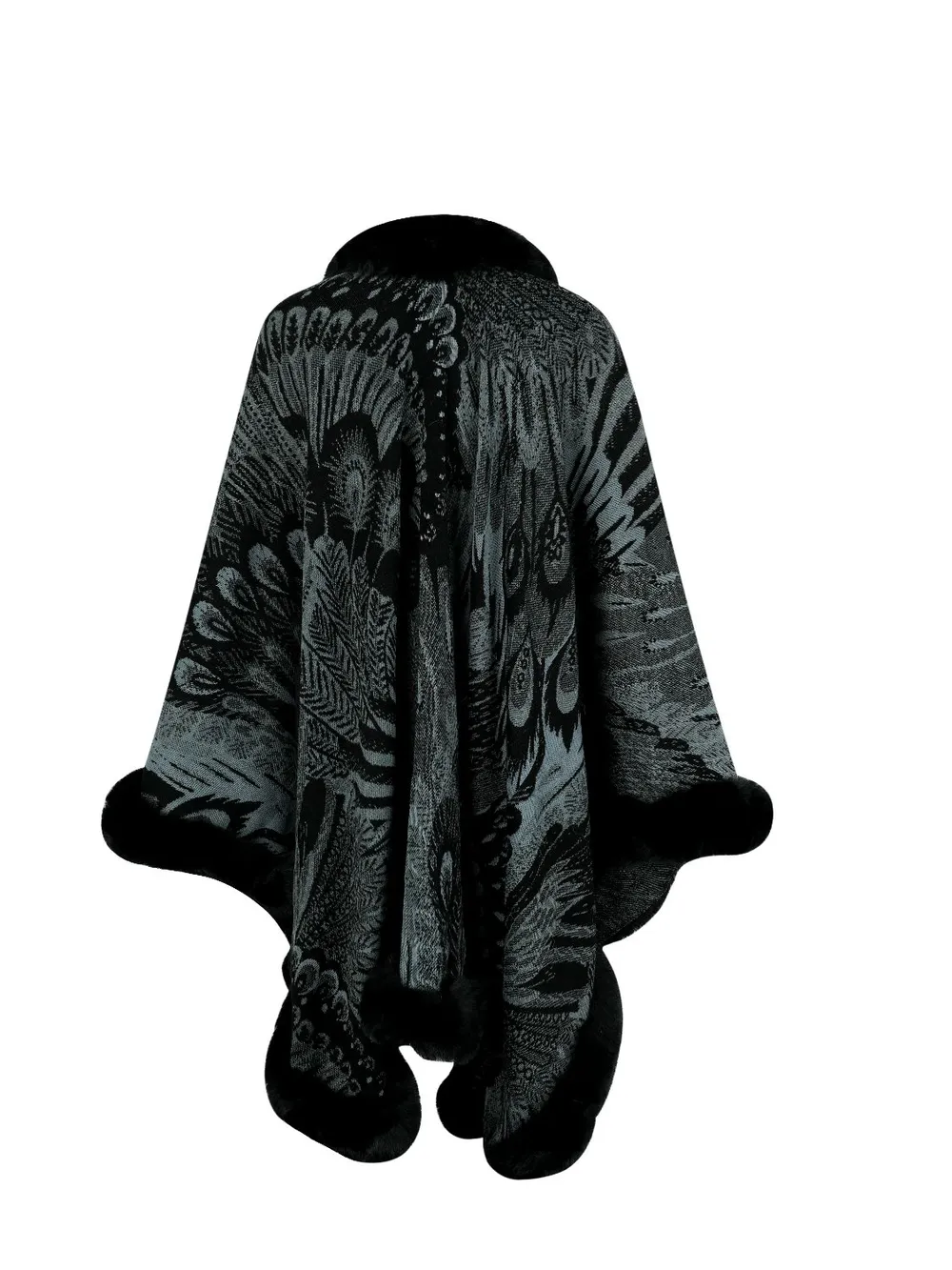 Printed Open Front Poncho, image 7
