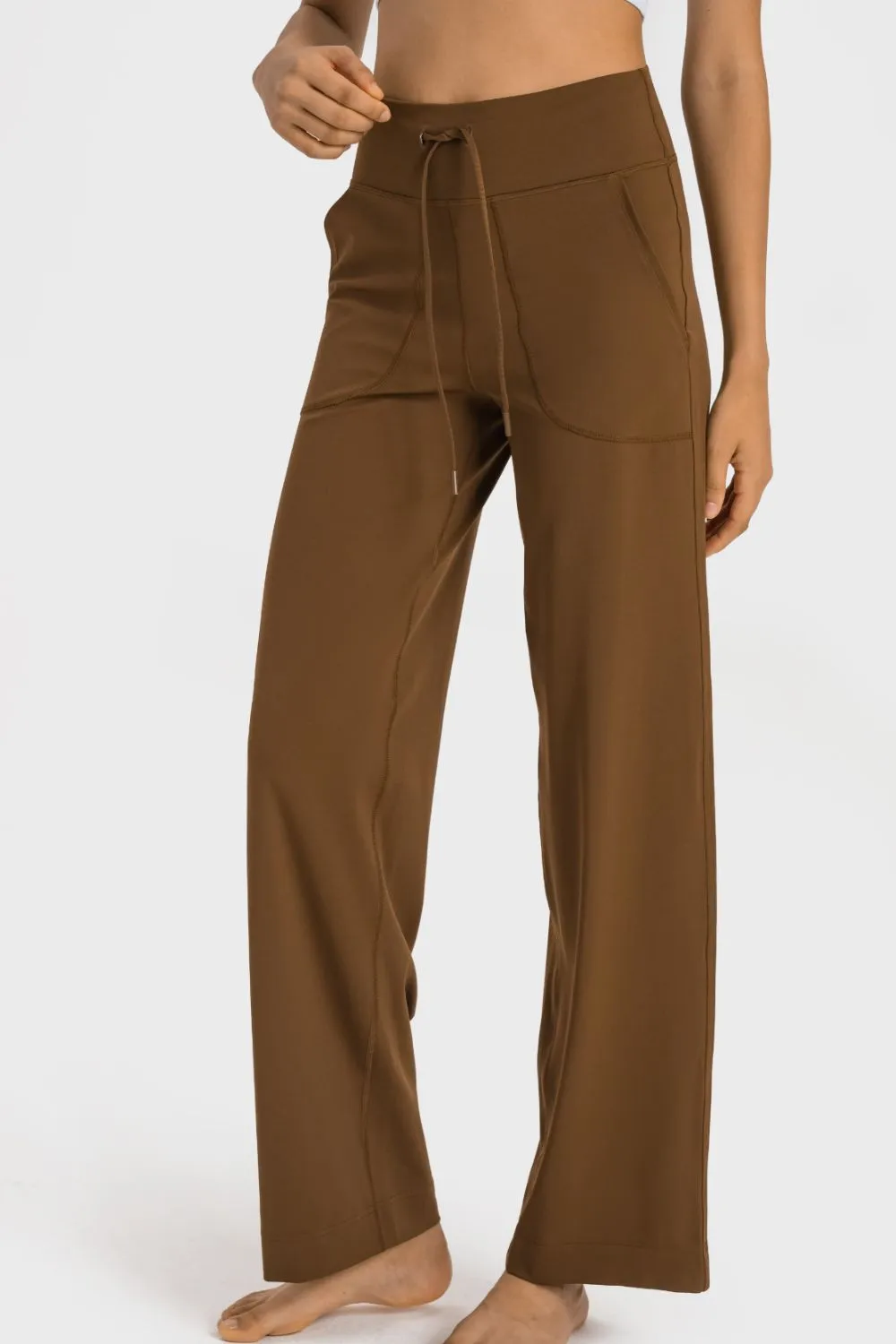 Drawstring Waist Wide Leg Sports Pants with Pockets, image 16