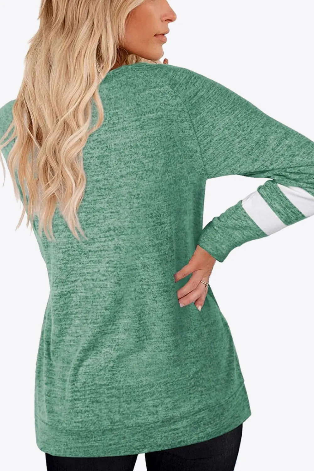 Striped Contrast Raglan Sleeve Top, image 15