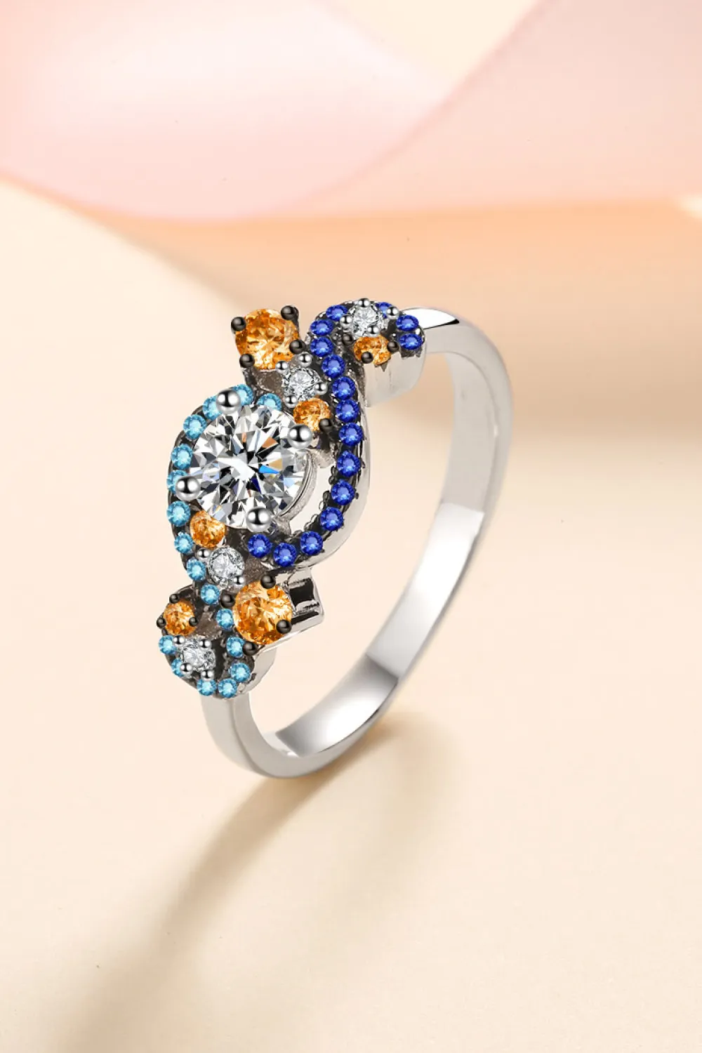 Moissanite Contrast 925 Sterling Silver Ring, image 3