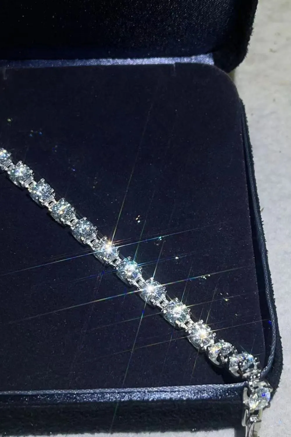 10 Carat Moissanite Platinum-Plated Bracelet, image 5