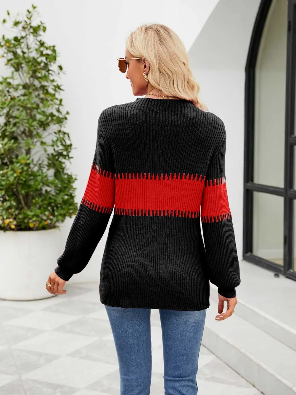 Contrast Round Neck Sweater, image 9